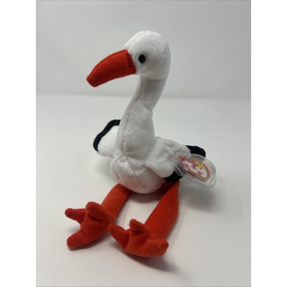 Vintage NWT TY Beanie Baby Stilts the Stork 1999 W/ Tag Protector